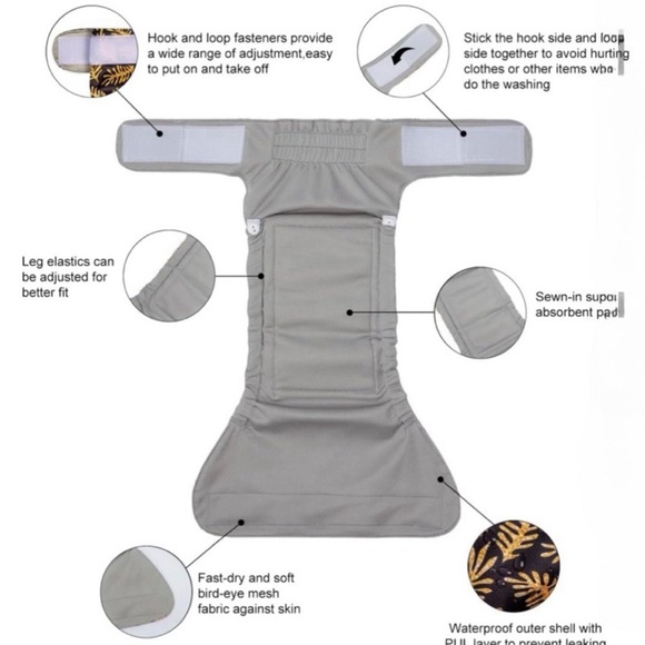 CuteBone Dog Diapers Male Puppy Belly Bands Washable 3 Bands Cute Print New Med. - Picture 4 of 12